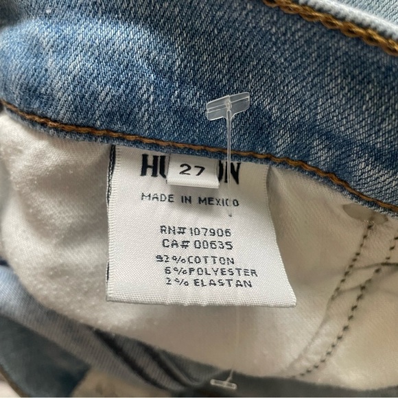 Hudson Jeans Hatchback Blue Distressed Nico Mid Rise Unfinished Raw Hem Ankle 27 - Picture 7 of 9